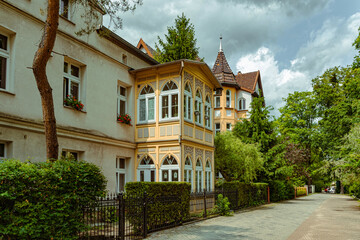 Beautiful old houses in Sopot, resort on the Baltic Sea