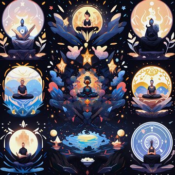 Cosmic Meditation Portals: Yogic Mandalas of Light, Stillness & Divine Pattern