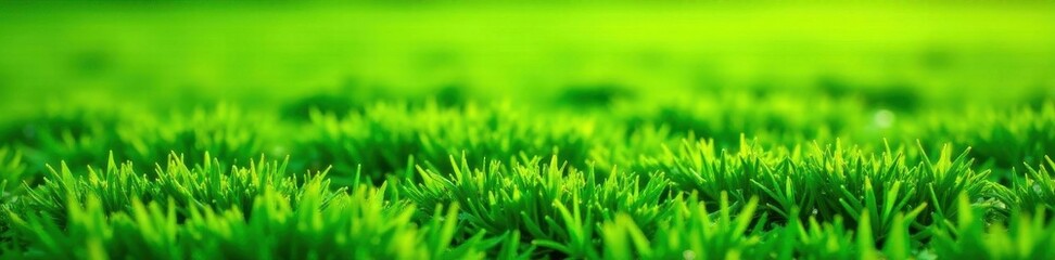 Fototapeta premium Neatly placed turf sections forming vibrant lawn, residential, turf laying, image