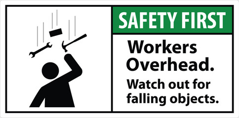 Danger Falling Objects Sign. Caution Falling Objects sign, logo, badge, icon, sticker, label, emblem, stamp, symbol, black, line, flat vector, isolated illustration. 
