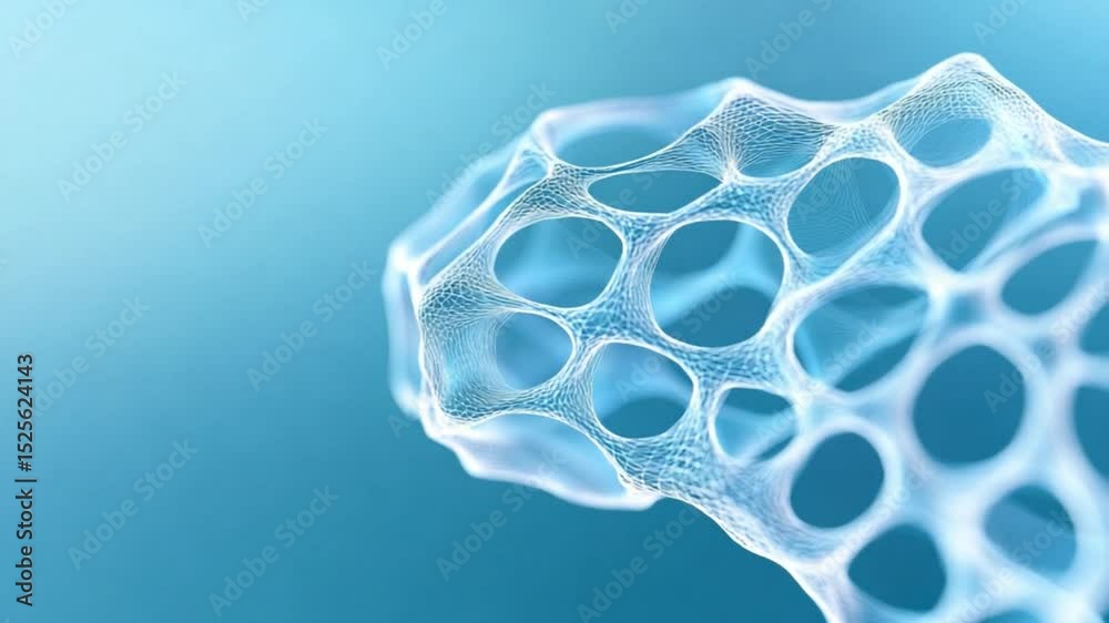 Aufkleber Cellular Structure: An abstract 3D rendering presents a mesmerizing view of a cellular structure. The translucent, interconnected forms create an otherworldly ambiance.
