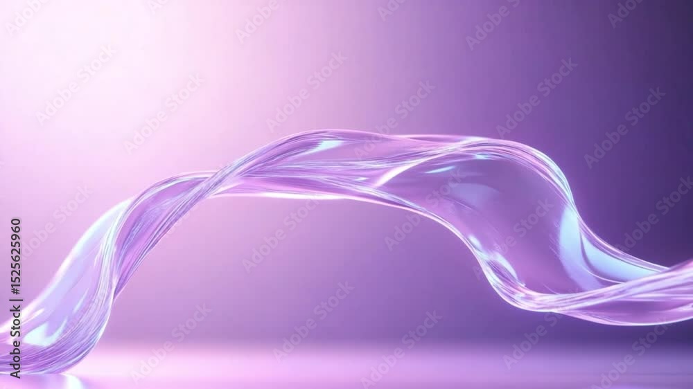 Poster fluid elegance in purple: a captivating display of flowing liquid forms, a dance of light and shadow
