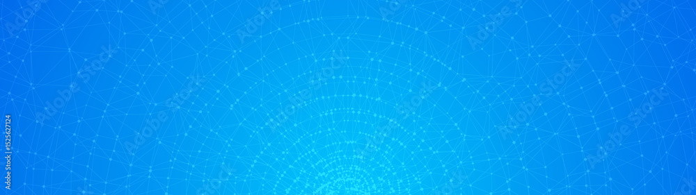 Aufkleber Technology abstract background. Dots connected by lines. Minimalist mesh backdrop. Abstract polygonal radial shape. Plexus circles.