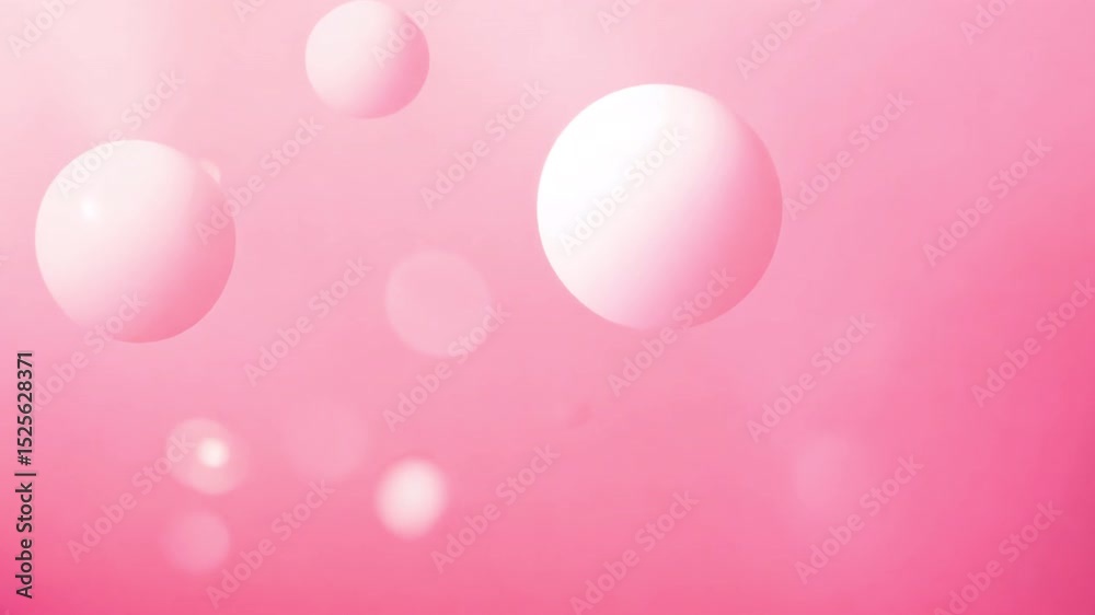 Poster dreamy and whimsical soft pink background with floating spheres evokes calmness and joy, creating se