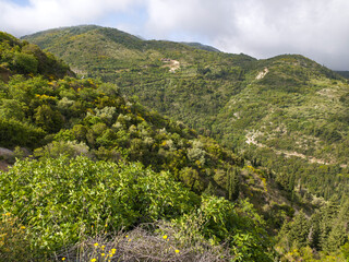 Spring view of Mountain of Lefkada Island, Greece