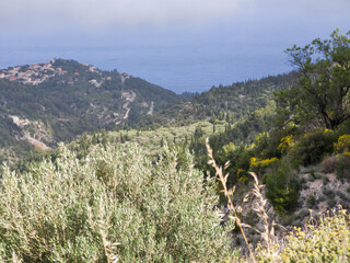 Spring view of Mountain of Lefkada Island, Greece