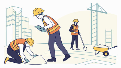 Obraz premium construction workers on a construction site