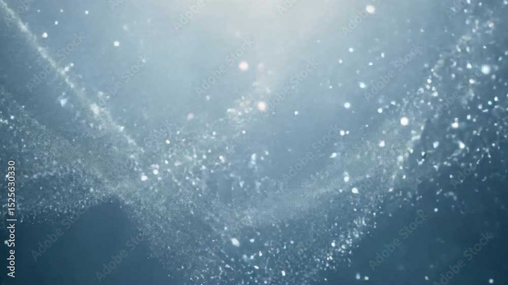 Poster serene underwater scene ethereal blue particles and soft light create tranquility and calm in abstra