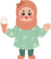 little girl eating sweet ice cream