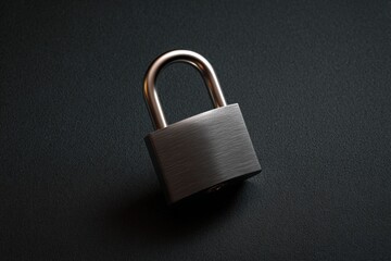 Fototapeta premium A close-up of a metal padlock on a textured surface.