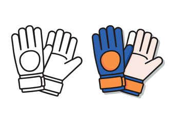 Goalkeeper Gloves Vector, Soccer Goalie Gear, Football Keeper Equipment Illustration