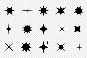 Collection of star sparkles symbol