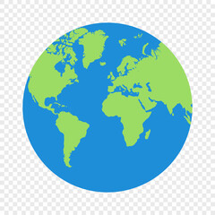 Earth globes isolated on transparent background