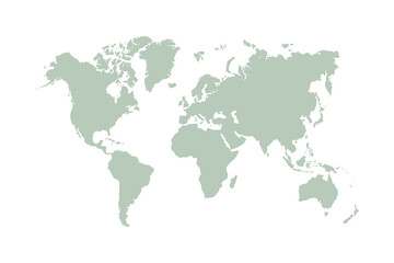 World map on white background
