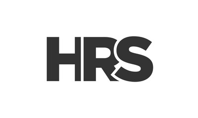 Obraz premium HRS logo design template with strong and modern bold text. Initial based vector logotype featuring simple and minimal typography. Trendy company identity.