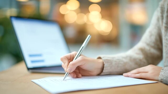 A serene home office environment with a student taking a digital exam.