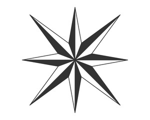 A minimalist, geometric compass rose. Perfect for navigation, travel, adventure, or wayfinding concepts. Clean and versatile. Use it for logo design, icons or backgrounds.