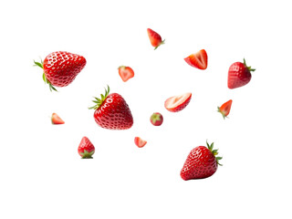 whole strawberries and floating strawberry pieces,tasty,red,fresh