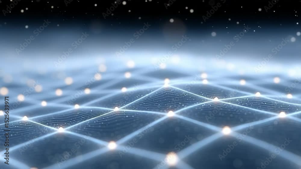 Aufkleber Abstract Network with Sparkling Nodes: An elegant abstract network of glowing nodes interconnected with fine lines creating a sophisticated and futuristic design