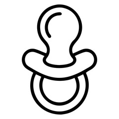 Simple outline icon of pacifier in minimalistic style