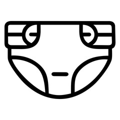 Simple outline icon of diaper in minimalistic style