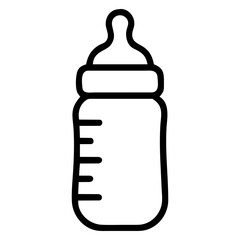 Simple outline icon of baby bottle in minimalistic style