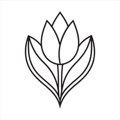 Obraz premium tulip flower silhouette vector