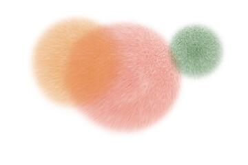 soft pompons puffy fur furry hairy no background