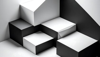 Abstract geometric shapes in black and white (1)