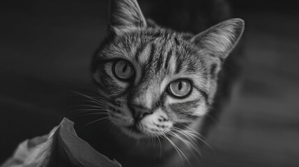 A feline with captivating gaze, intriguing pattern.