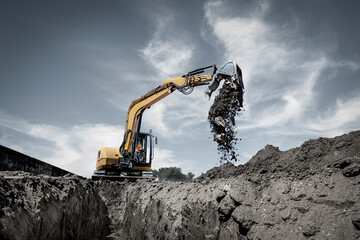  Excavator Digging Construction Site