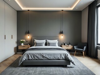 Modern Gray Bedroom Design Elegant and Serene Space