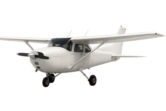 A white, narrow-body commercial aircraft viewed from the side, featuring a distinctive tail fin and underwing engines, with landing gear extended and cabin doors outlined