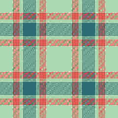 Vibrant pastel plaid pattern in teal, coral, and peach.  Perfect for textile design, backgrounds, or website elements.  This seamless texture evokes a feeling of freshness and spring.