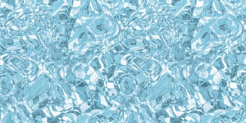 Dye wash indigo blue textur border fabric effect background. Seamless edging trim pattern in masculine Japanese block print style. Perfect for washing tape, ribbon and banner design