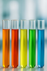 Colorful Liquids in Test Tubes A Vibrant Science Experiment