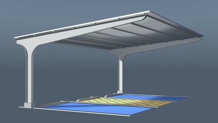 3D illustration of parking facility