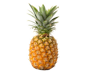 Fresh, ripe pineapple isolated on a transparent background, a sweet and juicy tropical fruit perfect for a healthy diet