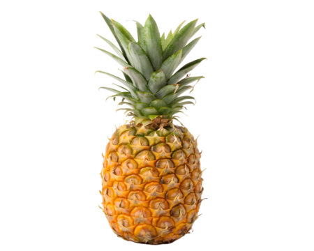 Fresh, ripe pineapple isolated on a transparent background, a sweet and juicy tropical fruit perfect for a healthy diet