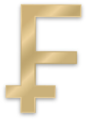 Fototapeta premium Metallic Gold Swiss Franc Currency Symbol