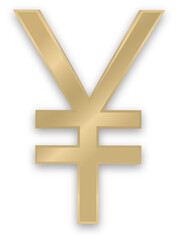 Obraz premium Metallic Gold Japanese Yen Currency Symbol