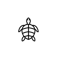 Simple black line icon representing a turtle for digital design projects or user interfaces