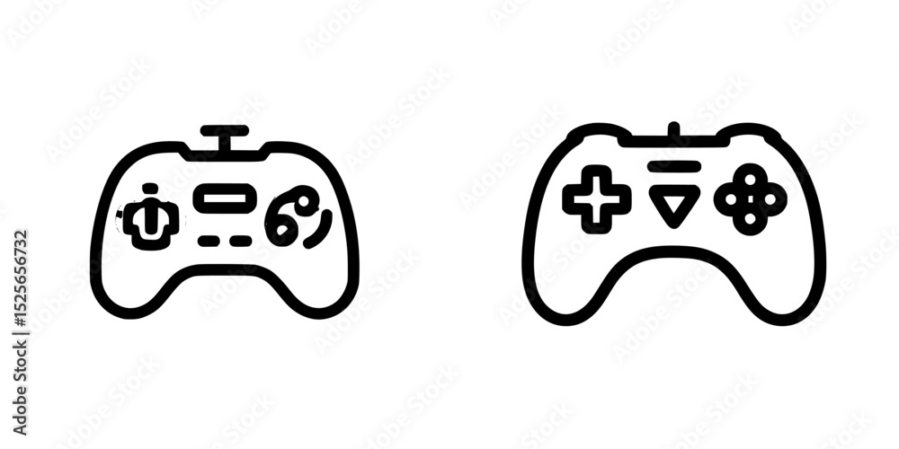 Poster modern icon set featuring various game controller designs for digital interfaces and applications