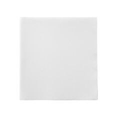 Pristine plain white cotton dinner napkin, perfectly folded, showcasing uncreased texture and clear fabric weave, isolated against a pure seamless white studio background with shadowless lighting,