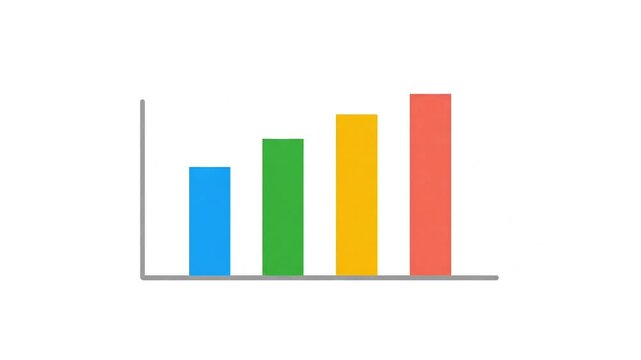 Chart of Growth: A visual representation of a growth chart showcases progress and improvement with colored bars, highlighting positive trends in data analysis and business performance.