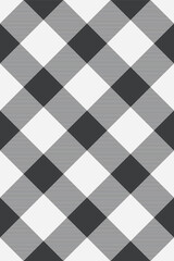 Ornate textile fabric texture, checked pattern plaid vector. Strong seamless check tartan background in white and grey colors.