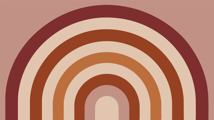 Obraz premium Boho rainbow arch illustration in earth tones for design and decorative purposes