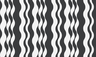 Abstract black and white wavy lines pattern.  Modern, stylish design perfect for backgrounds, website banners, textiles, or any project needing a dynamic, flowing visual.