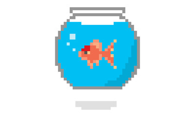 fish tank aquarium pixel art vector 