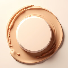 Obraz premium Top View of Makeup Compact with Natural Shade Face Powder